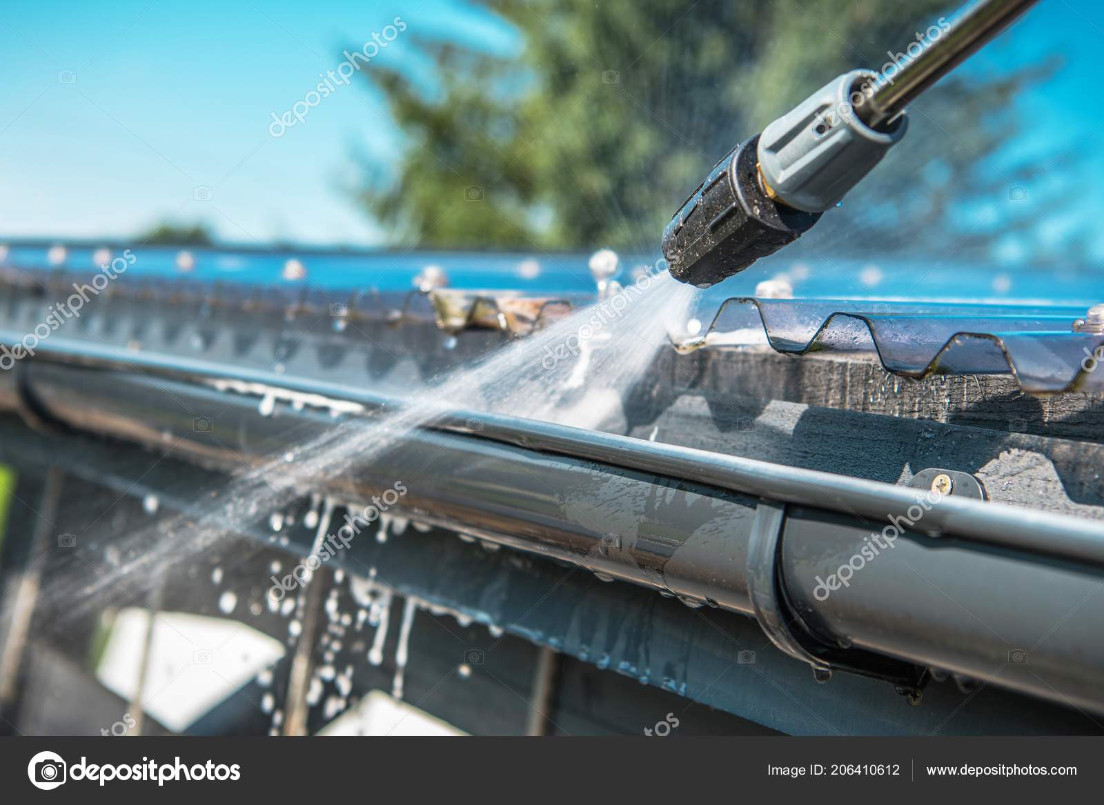 Rain Gutters Pressure Cleaning